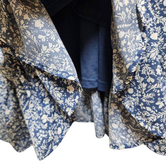 Julianas Dress M Blue Floral Ruffle Cold Shoulder Strappy Babydoll Y2K Fairycore - Picture 8 of 12